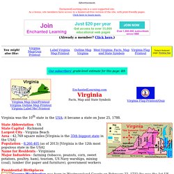 Virginia: Facts, Map and State Symbols