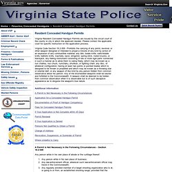 Virginia State Police - Resident Concealed Handgun Permits
