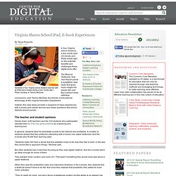 Virginia Shares School iPad, E-book Experiences