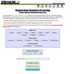 Virginia State Standards of Learning Science, Math and Technology Practice Tests