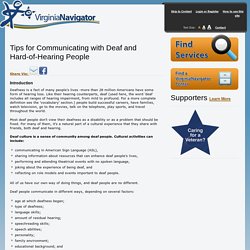 Tips for Communicating with Deaf and Hard-of-Hearing People - VirginiaNavigator.org