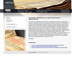 VVKS - Virtuaalinen vanha kirjasuomi