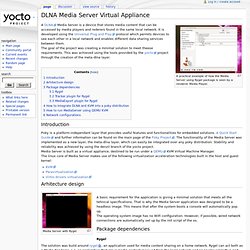 DLNA Media Server Virtual Appliance - Yocto Project