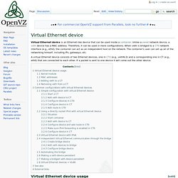 Virtual Ethernet device - OpenVZ Linux Containers Wiki