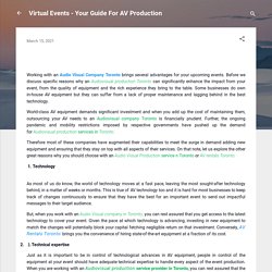 Virtual Events - Your Guide For AV Production