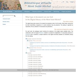 Virtual Library of Mont Saint-Michel — Catalog