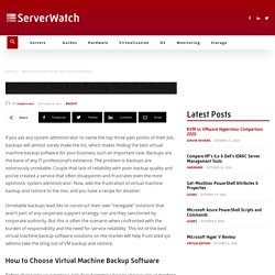 Best Virtual Machine (VM) Backup Tools