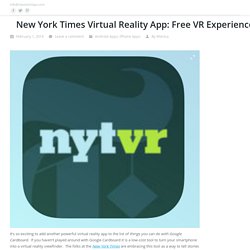 New York Times Virtual Reality App: Free VR Experience