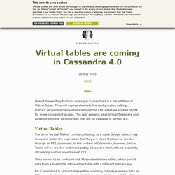 Virtual tables are coming in Cassandra 4.0