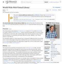 World Wide Web Virtual Library