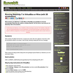 Running SketchUp 7 in VirtualBox or Wine (with 3D acceleration)