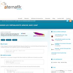 Gérer les virtualhosts Apache avec LDAP Blog notes Aternatik