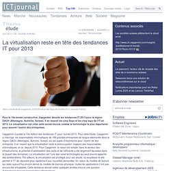 La virtualisation reste en tête des tendances IT pour 2013