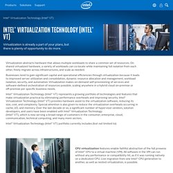 Intel® Virtualization Technology (Intel® VT)