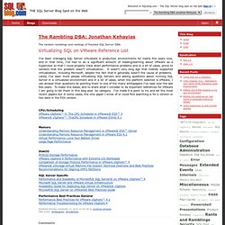 Virtualizing SQL on VMware Reference List