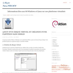 Ajout d'un disque virtuelle et création d'une partition dans Debian