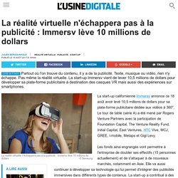 La VR n'echappera pas à la pub : Immersv lève 10 millions de $