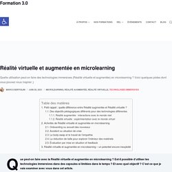 Réalité virtuelle et augmentée en microlearning