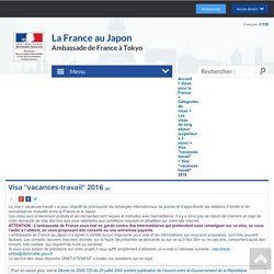 Visa "vacances-travail" 2016