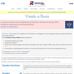 Tramitación de visados a Rusia