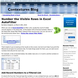 Number the Visible Rows in Excel AutoFilter