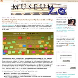 Guest Post: Using Visitor Participation to Improve Object Labels at the San Diego Natural History Museum