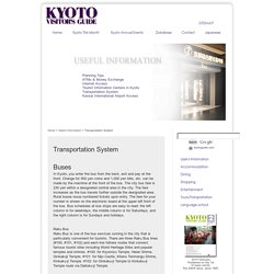 Kyoto Visitor's Guide-Transportation System-