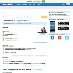 Vislumbrar English Spanish Translation