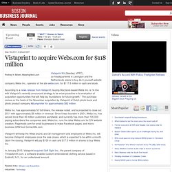 Vistaprint to acquire Webs.com for $118 million