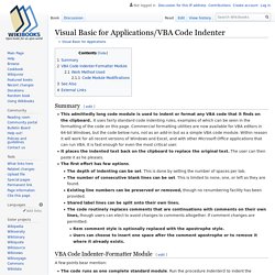 Visual Basic for Applications/VBA Code Indenter
