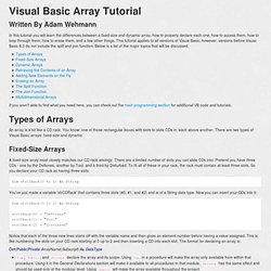 Visual Basic Arrays Tutorial