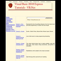 Visual Basic 2010 Express Tutorials - VB.Net