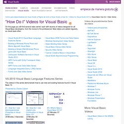 Visual Basic How Do I Video Series
