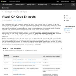 Visual C# Code Snippets
