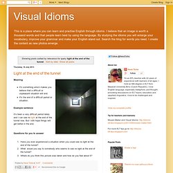 Visual Idioms: Search results for light at the end of the tunnel