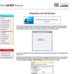 Visual C# .NET - Properties of a Control
