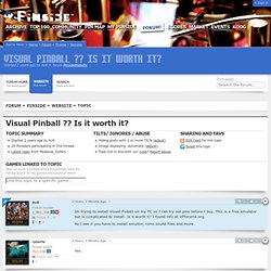 Visual Pinball ?? Is it worth it? « Pinside Pinball Forum - Pinside.com