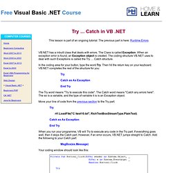 Visual Basic .NET programming for Beginners - Try ... Catch