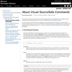 About Visual SourceSafe Commands