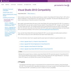 Visual Studio 2012 Compatibility