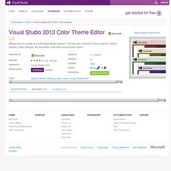Visual Studio 2013 Color Theme Editor extension