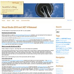 Visual Studio 2010 and .NET 4 Released