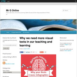 Why we need more visual texts in our teaching and learning