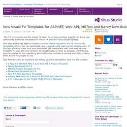 New Visual F# Templates for ASP.NET, Web API, MSTest and Nancy Now Available - Visual F# Tools Team Blog