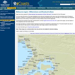 OzCoasts Climate change: Visualising sea-level rise - Melbourne region - Williamstown and Rosebud to Bass