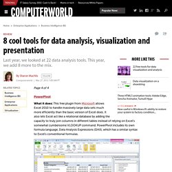 8 cool tools for data analysis, visualization and presentation