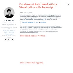 Databases & Rails: Week 6 Data Visualization with Javascript
