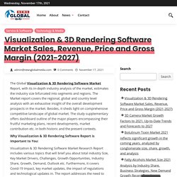 Visualization & 3D Rendering Software Market Sales, Revenue, Price and Gross Margin (2021-2027) -