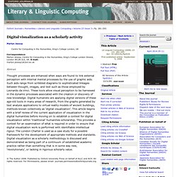 Digital visualization as a scholarly activity