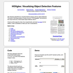 HOGgles: Visualizing Object Detection Features - MIT